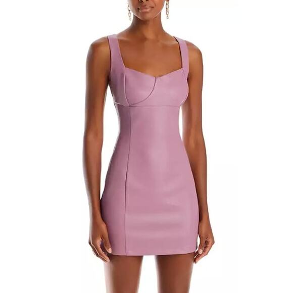 Lucy‎ Paris Sweetheart Faux Leather Mini Dress in Purple, Size XL - Picture 1 of 12